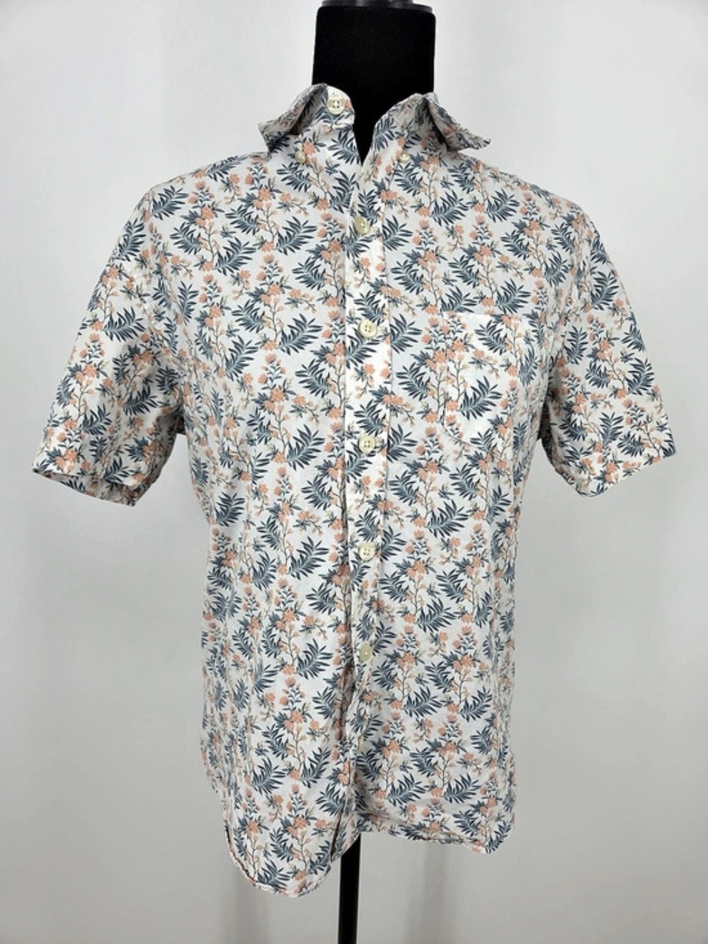 Kennington Floral Cotton Button-Up Shirt Size Small